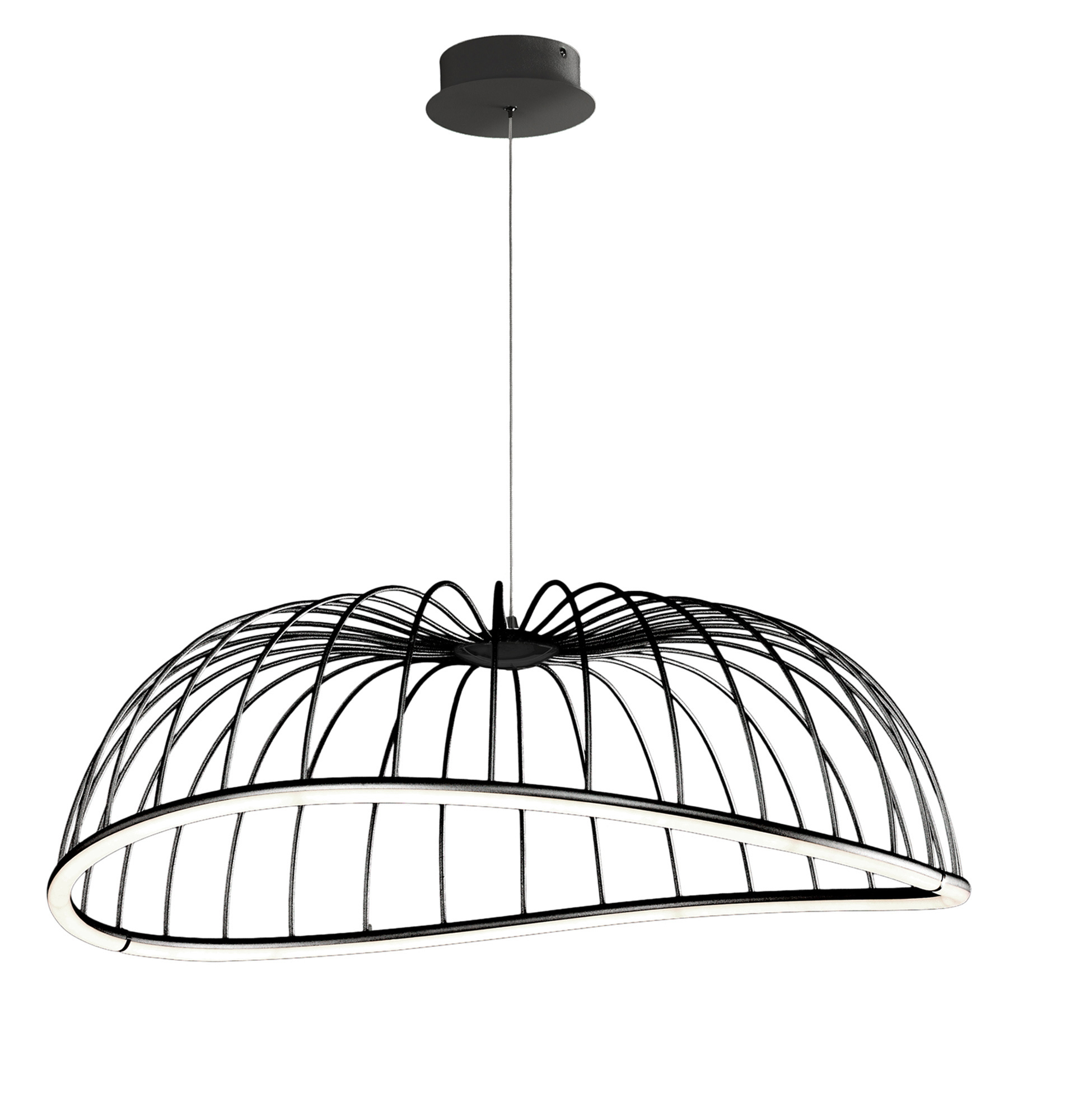 M6683  Celeste Pendant 81cm Round 40W LED Black